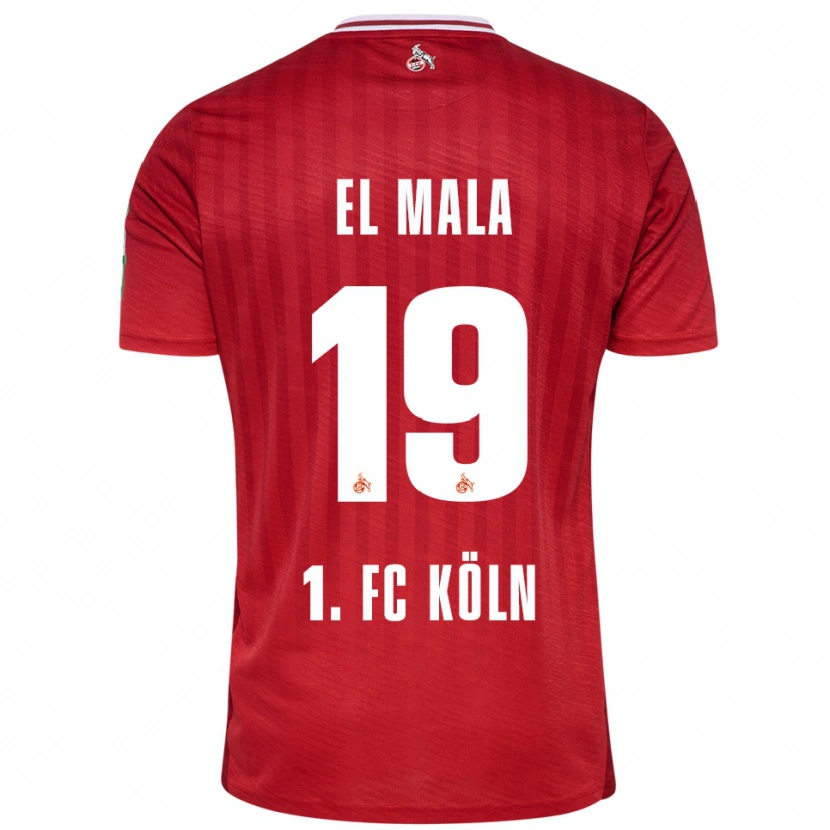 Danxen Heren Malek El Mala #19 Rood Wit Uitshirt Uittenue 2025/26 T-Shirt