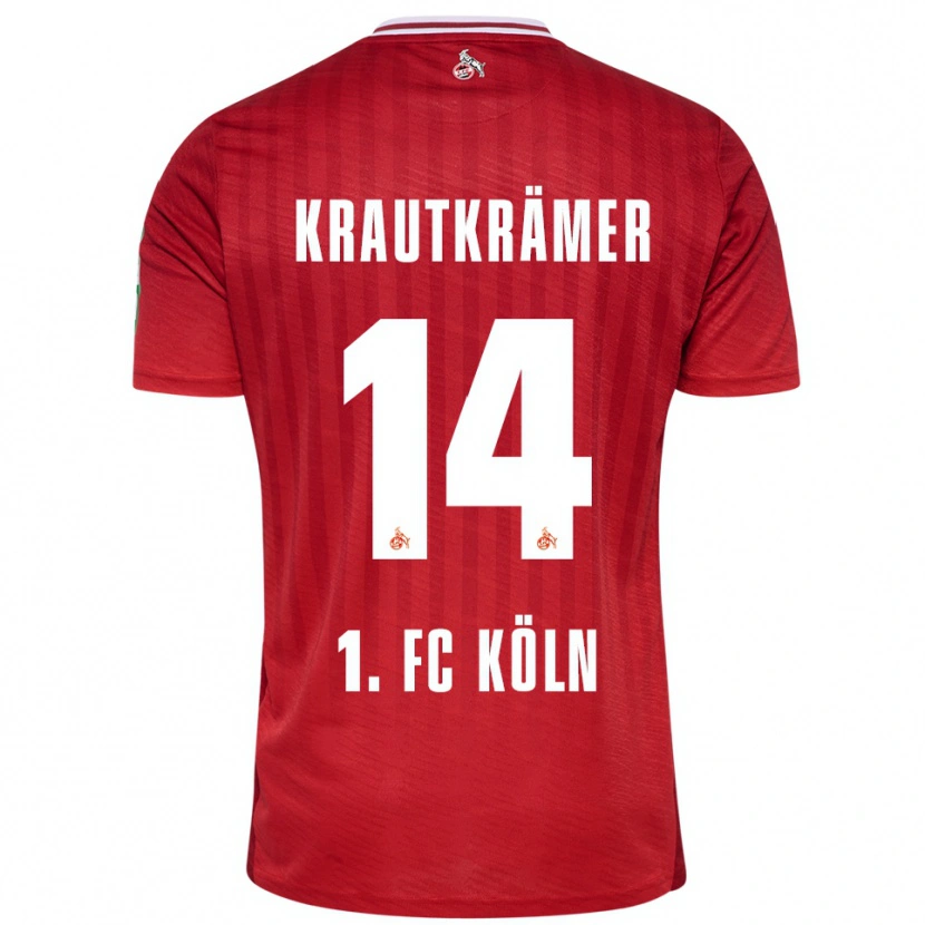 Danxen Heren Jakob Krautkrämer #14 Rood Wit Uitshirt Uittenue 2025/26 T-Shirt