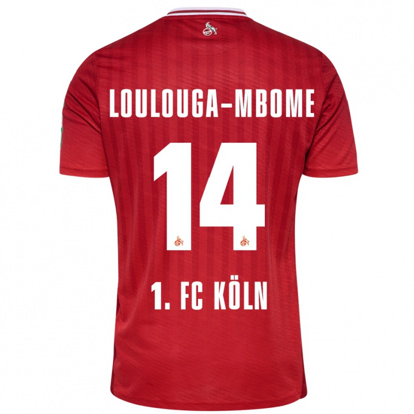 Danxen Heren Pascal Loulouga-Mbome #14 Rood Wit Uitshirt Uittenue 2025/26 T-Shirt