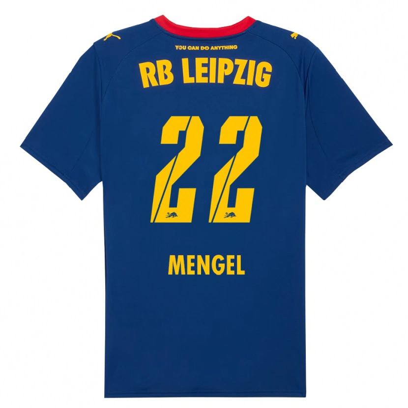 Danxen Heren Luca Mengel #22 Marineblauw Rood Uitshirt Uittenue 2025/26 T-Shirt