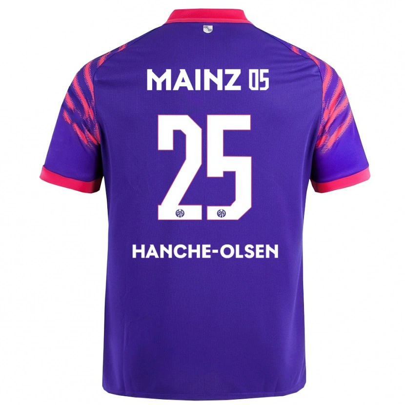 Danxen Heren Andreas Hanche-Olsen #25 Marineblauw Roze Uitshirt Uittenue 2025/26 T-Shirt