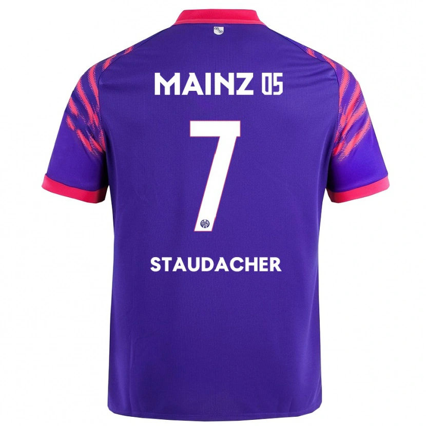 Danxen Heren Leon Staudacher #7 Marineblauw Roze Uitshirt Uittenue 2025/26 T-Shirt