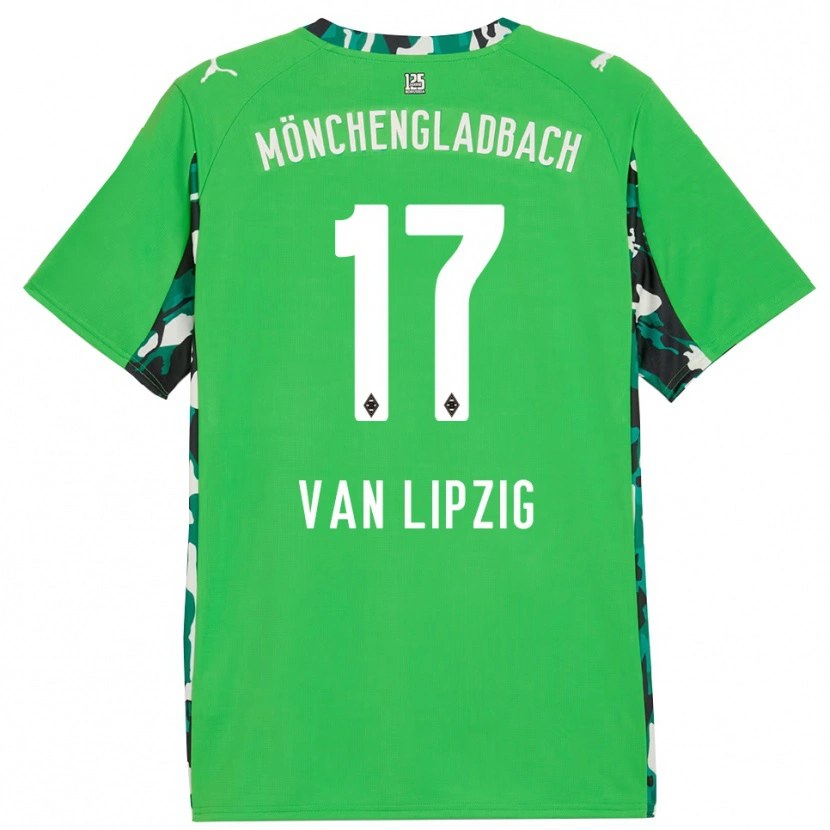 Danxen Heren Mika Van Lipzig #17 Groen Zwart Uitshirt Uittenue 2025/26 T-Shirt