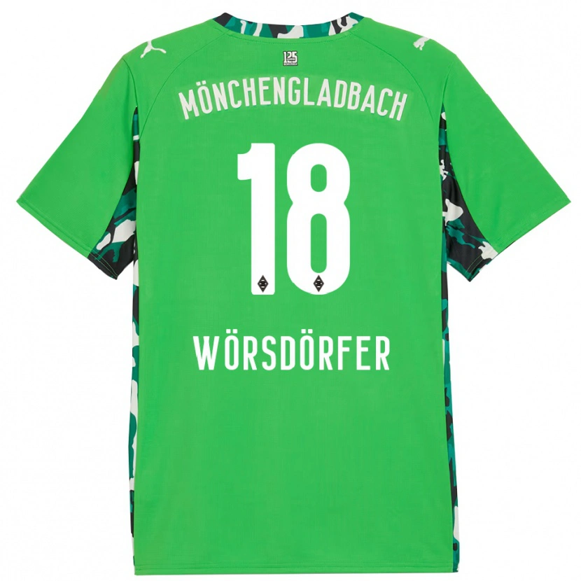 Danxen Heren Len Wörsdörfer #18 Groen Zwart Uitshirt Uittenue 2025/26 T-Shirt