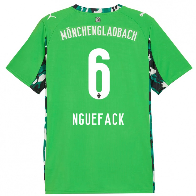 Danxen Heren Mathieu Nguefack #6 Groen Zwart Uitshirt Uittenue 2025/26 T-Shirt