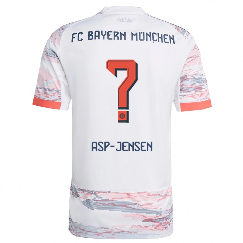 Danxen Heren Jonathan Asp-Jensen #0 Wit Grijs Uitshirt Uittenue 2025/26 T-Shirt