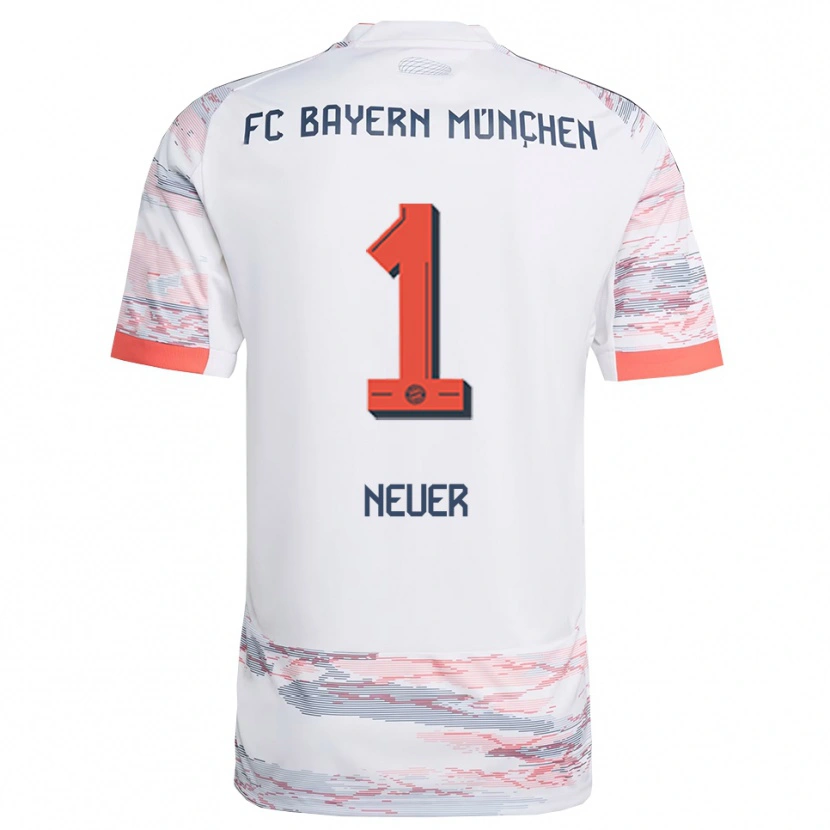 Danxen Heren Manuel Neuer #1 Wit Grijs Uitshirt Uittenue 2025/26 T-Shirt
