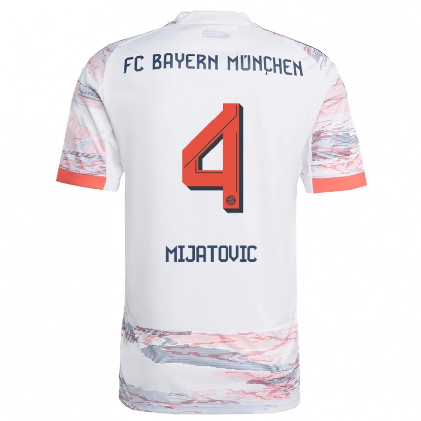 Danxen Heren Roko Mijatovic #4 Wit Grijs Uitshirt Uittenue 2025/26 T-Shirt