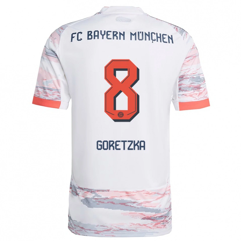Danxen Heren Leon Goretzka #8 Wit Grijs Uitshirt Uittenue 2025/26 T-Shirt