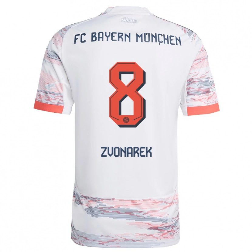 Danxen Heren Lovro Zvonarek #8 Wit Grijs Uitshirt Uittenue 2025/26 T-Shirt
