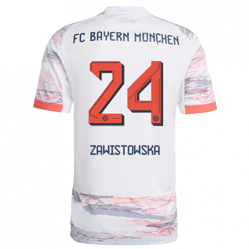 Danxen Heren Weronika Zawistowska #24 Wit Grijs Uitshirt Uittenue 2025/26 T-Shirt