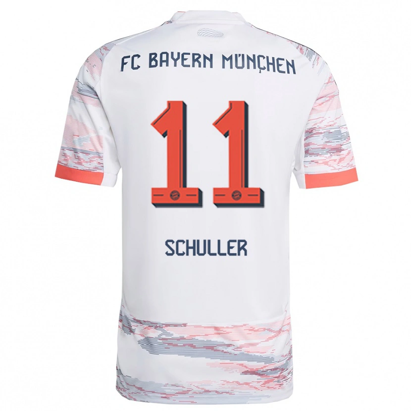 Danxen Heren Lea Schuller #11 Wit Grijs Uitshirt Uittenue 2025/26 T-Shirt