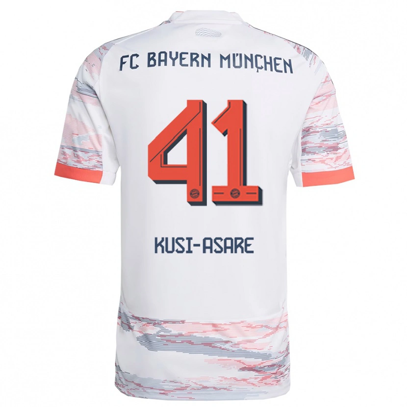 Danxen Heren Jonah Kusi-Asare #41 Wit Grijs Uitshirt Uittenue 2025/26 T-Shirt