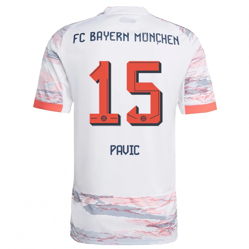 Danxen Heren Filip Pavic #15 Wit Grijs Uitshirt Uittenue 2025/26 T-Shirt