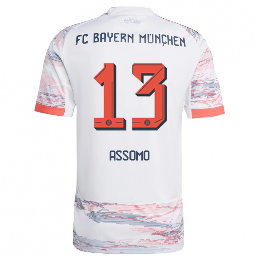 Danxen Heren Bastian Assomo #13 Wit Grijs Uitshirt Uittenue 2025/26 T-Shirt