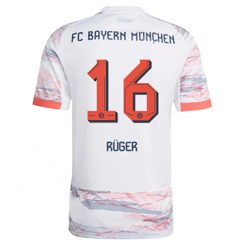 Danxen Heren Kurt Rüger #16 Wit Grijs Uitshirt Uittenue 2025/26 T-Shirt