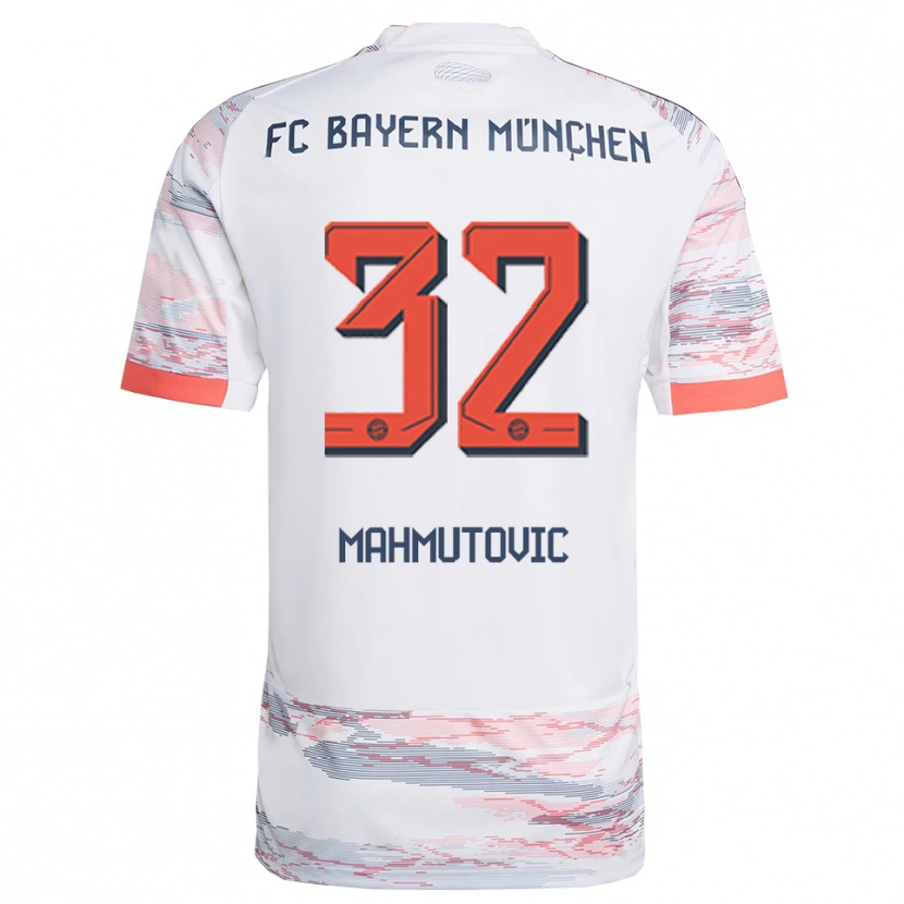 Danxen Heren Ena Mahmutovic #32 Wit Grijs Uitshirt Uittenue 2025/26 T-Shirt