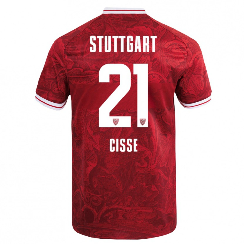 Danxen Heren Moussa Cissé #21 Rood Zwart Uitshirt Uittenue 2025/26 T-Shirt
