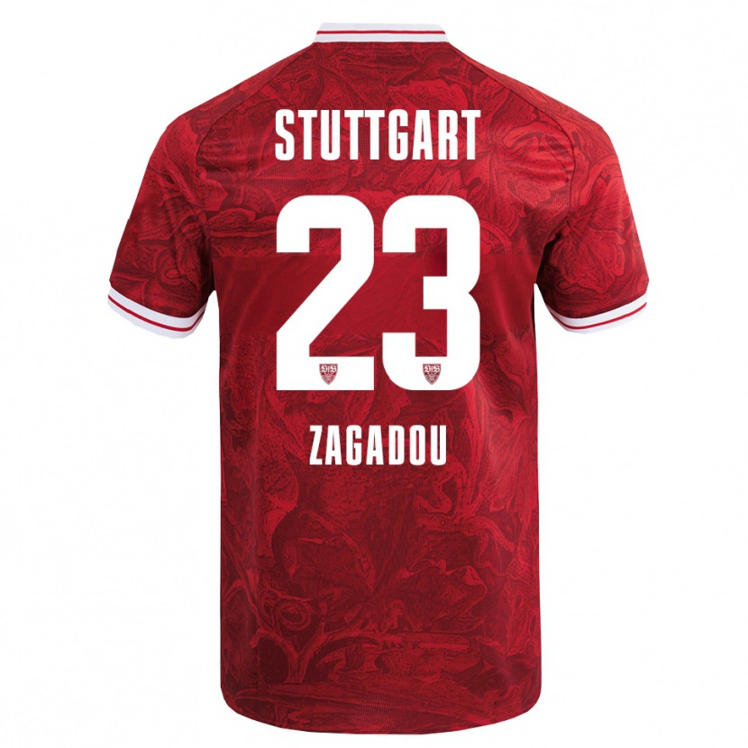Danxen Heren Dan-Axel Zagadou #23 Rood Zwart Uitshirt Uittenue 2025/26 T-Shirt
