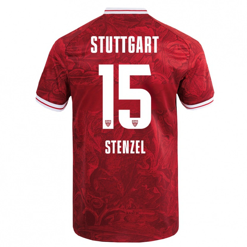 Danxen Heren Pascal Stenzel #15 Rood Zwart Uitshirt Uittenue 2025/26 T-Shirt