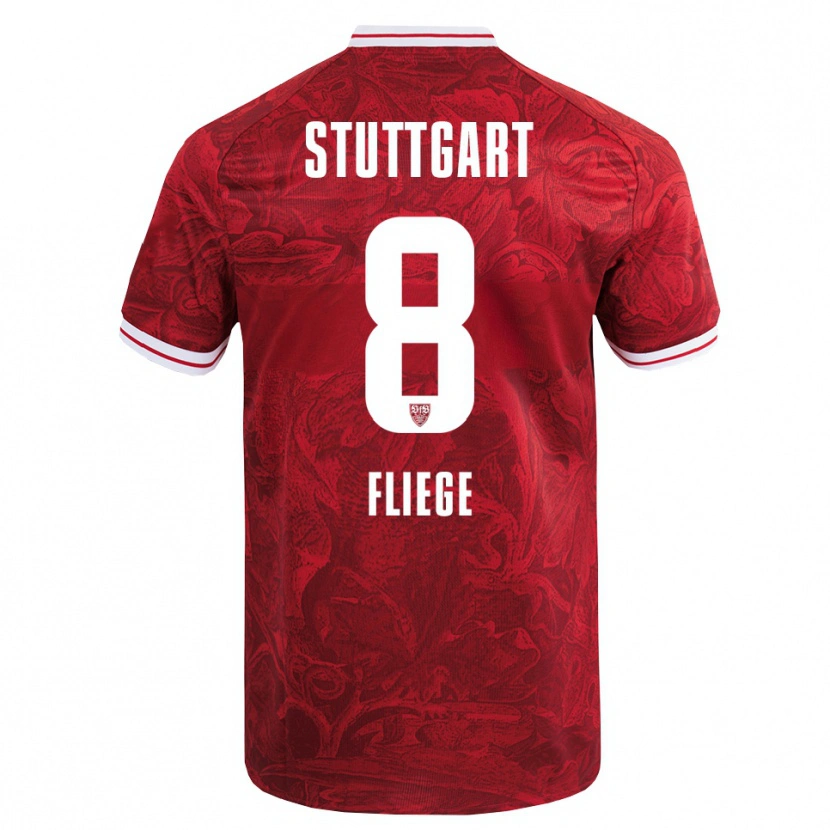 Danxen Heren Anna Fliege #8 Rood Zwart Uitshirt Uittenue 2025/26 T-Shirt