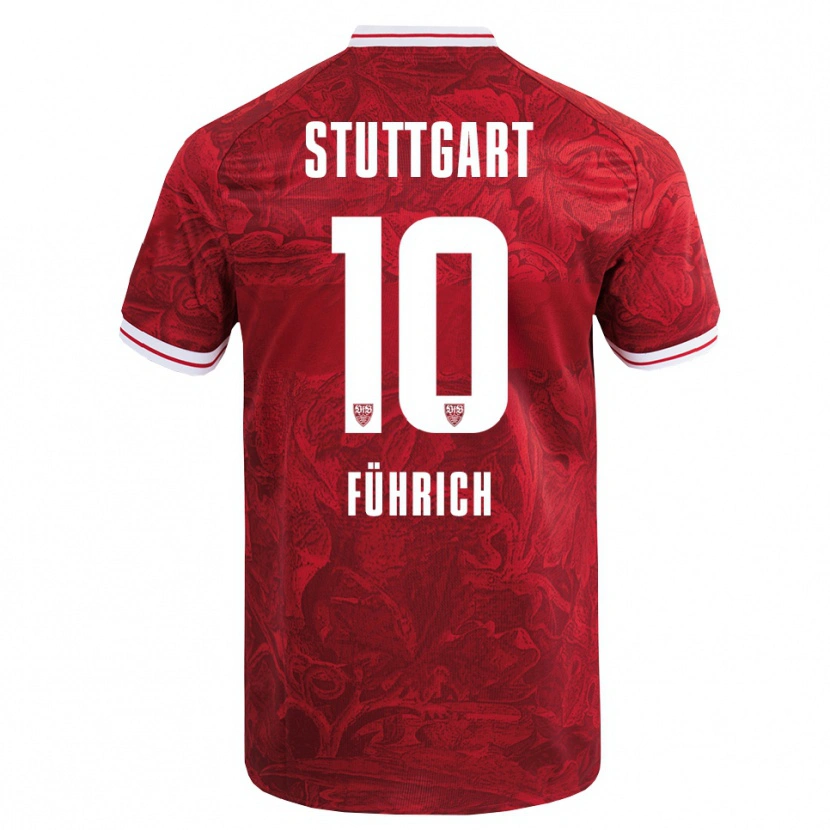 Danxen Heren Chris Führich #10 Rood Zwart Uitshirt Uittenue 2025/26 T-Shirt