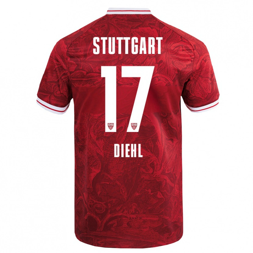 Danxen Heren Justin Diehl #17 Rood Zwart Uitshirt Uittenue 2025/26 T-Shirt