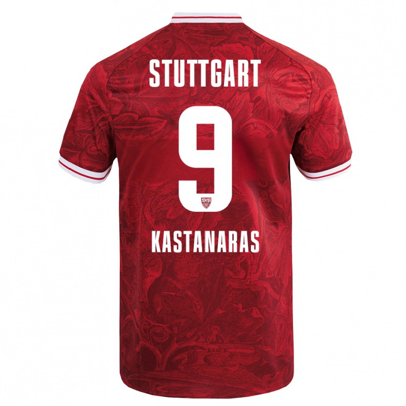 Danxen Heren Thomas Kastanaras #9 Rood Zwart Uitshirt Uittenue 2025/26 T-Shirt