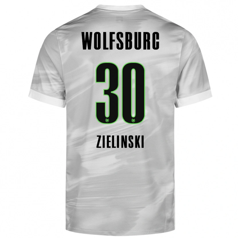 Danxen Heren Jakub Zielinski #30 Grijs Wit Uitshirt Uittenue 2025/26 T-Shirt