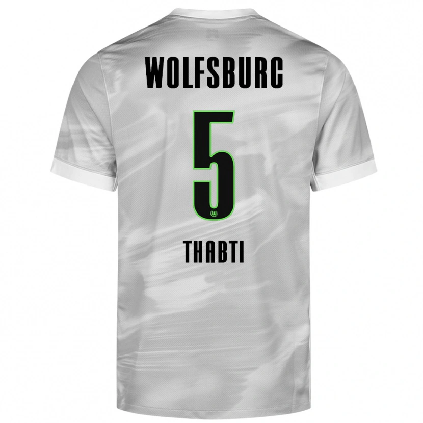 Danxen Heren Mohamed Thabti #5 Grijs Wit Uitshirt Uittenue 2025/26 T-Shirt