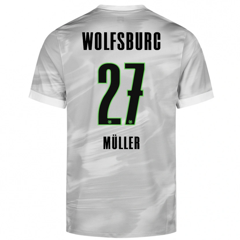 Danxen Heren Fabio Müller #27 Grijs Wit Uitshirt Uittenue 2025/26 T-Shirt