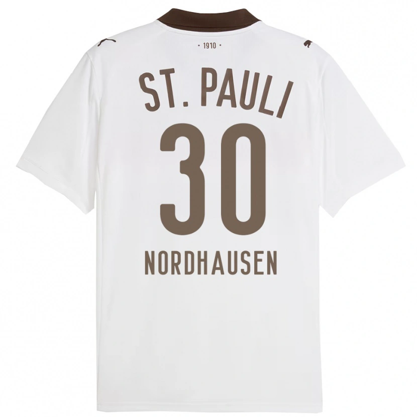 Danxen Heren Neele Nordhausen #30 Wit Rood Uitshirt Uittenue 2025/26 T-Shirt