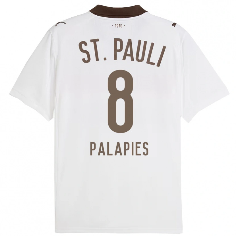 Danxen Heren Noah Palapies #8 Wit Rood Uitshirt Uittenue 2025/26 T-Shirt