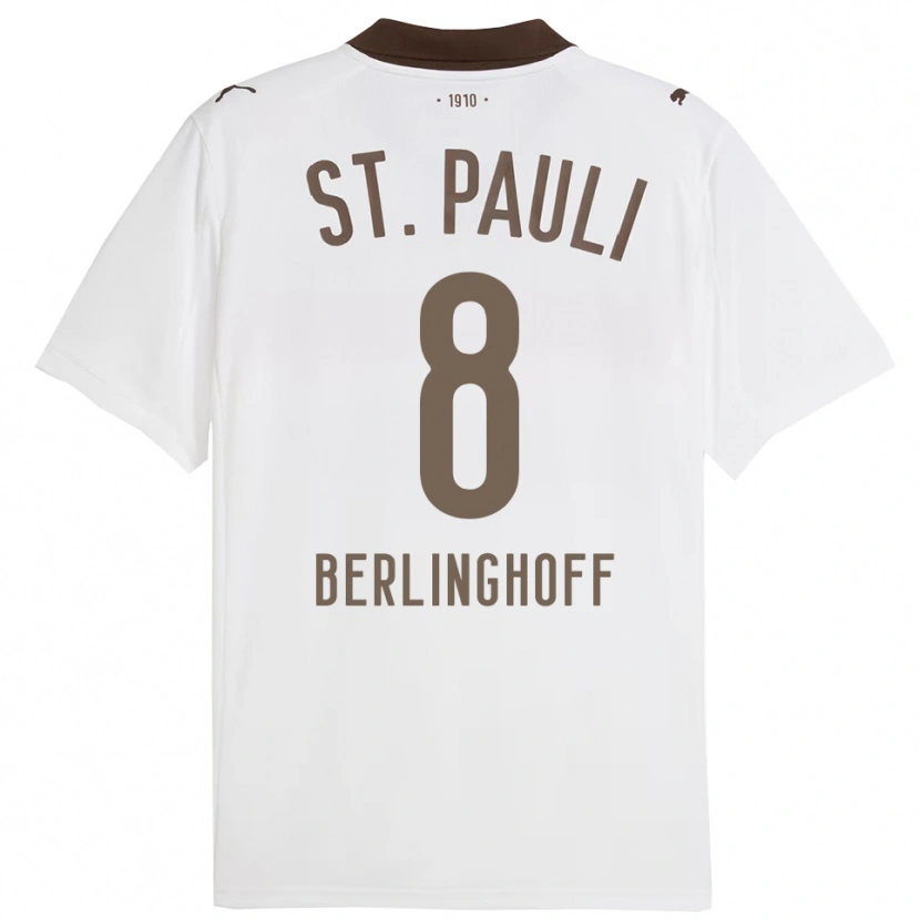 Danxen Heren Marlene Berlinghoff #8 Wit Rood Uitshirt Uittenue 2025/26 T-Shirt