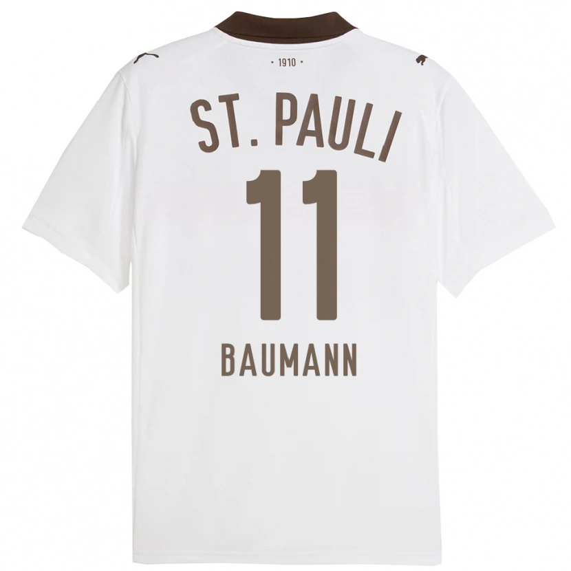 Danxen Heren Malte Baumann #11 Wit Rood Uitshirt Uittenue 2025/26 T-Shirt