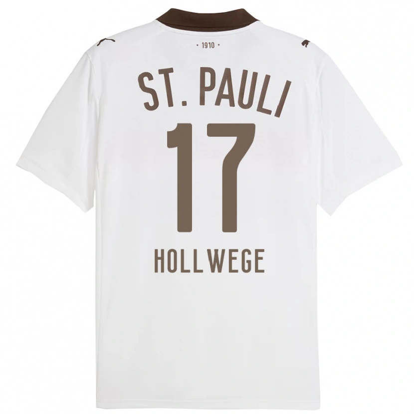 Danxen Heren Jonah Hollwege #17 Wit Rood Uitshirt Uittenue 2025/26 T-Shirt