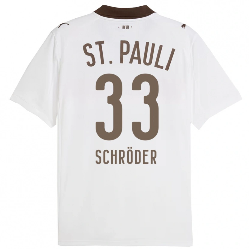 Danxen Heren Lennard Schröder #33 Wit Rood Uitshirt Uittenue 2025/26 T-Shirt