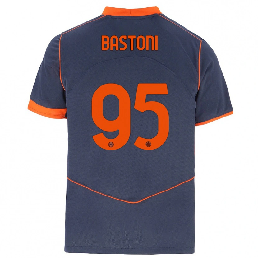 Danxen Heren Alessandro Bastoni #95 Grijs Oranje Thuisshirt Derde Tenue 2025/26 T-Shirt