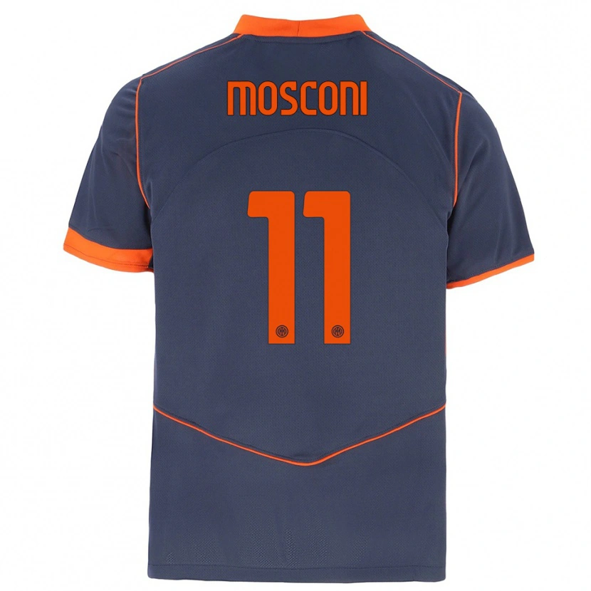 Danxen Heren Mattia Mosconi #11 Grijs Oranje Thuisshirt Derde Tenue 2025/26 T-Shirt
