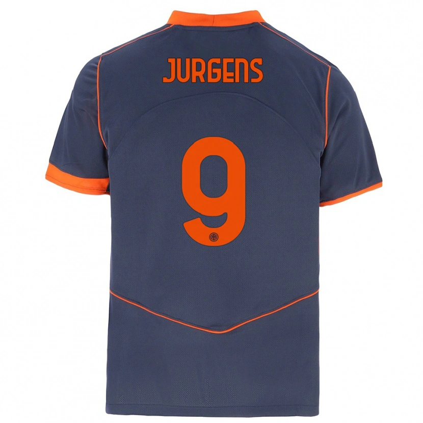 Danxen Heren Oliver Jurgens #9 Grijs Oranje Thuisshirt Derde Tenue 2025/26 T-Shirt