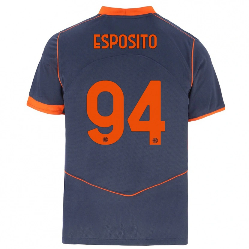 Danxen Heren Pio Esposito #94 Grijs Oranje Thuisshirt Derde Tenue 2025/26 T-Shirt