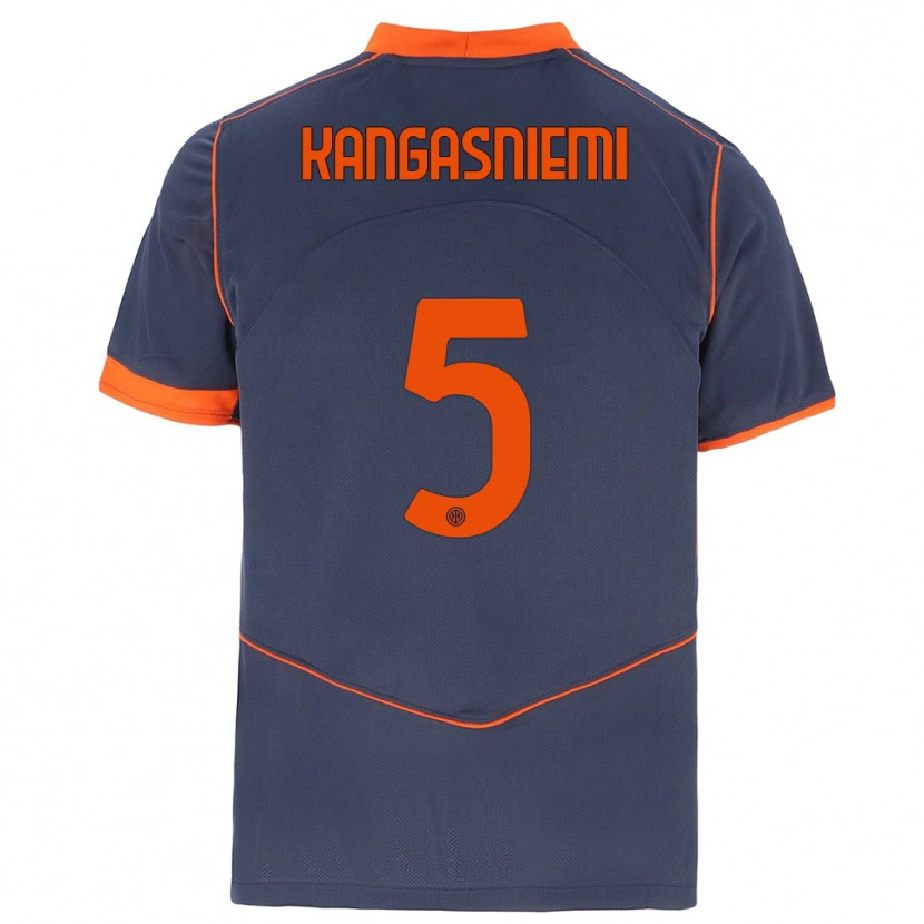 Danxen Heren Ilari Kangasniemi #5 Grijs Oranje Thuisshirt Derde Tenue 2025/26 T-Shirt