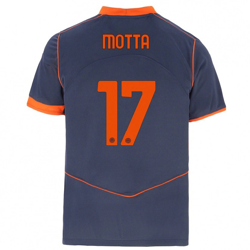 Danxen Heren Matteo Motta #17 Grijs Oranje Thuisshirt Derde Tenue 2025/26 T-Shirt