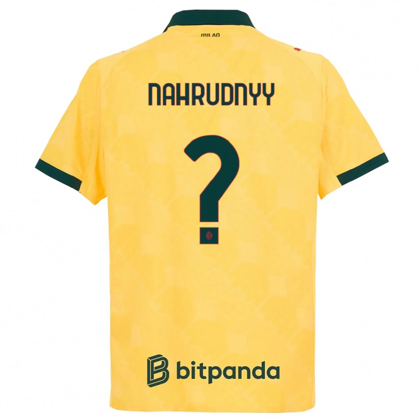 Danxen Heren Vladislav Nahrudnyy #0 Geel Zwart Thuisshirt Derde Tenue 2025/26 T-Shirt