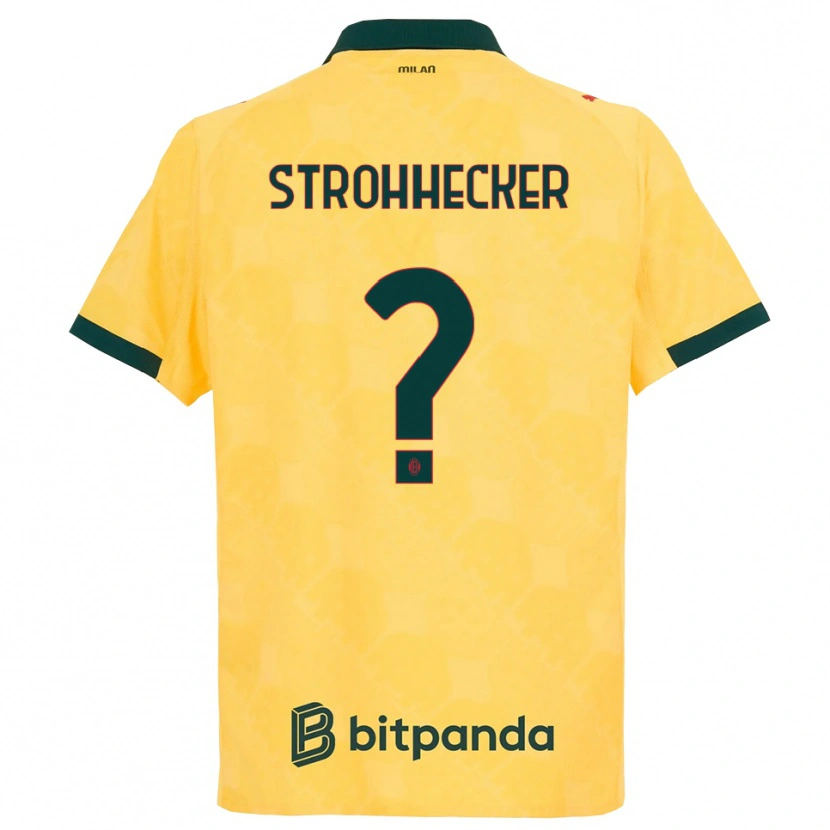 Danxen Heren Riccardo Strohhecker #0 Geel Zwart Thuisshirt Derde Tenue 2025/26 T-Shirt