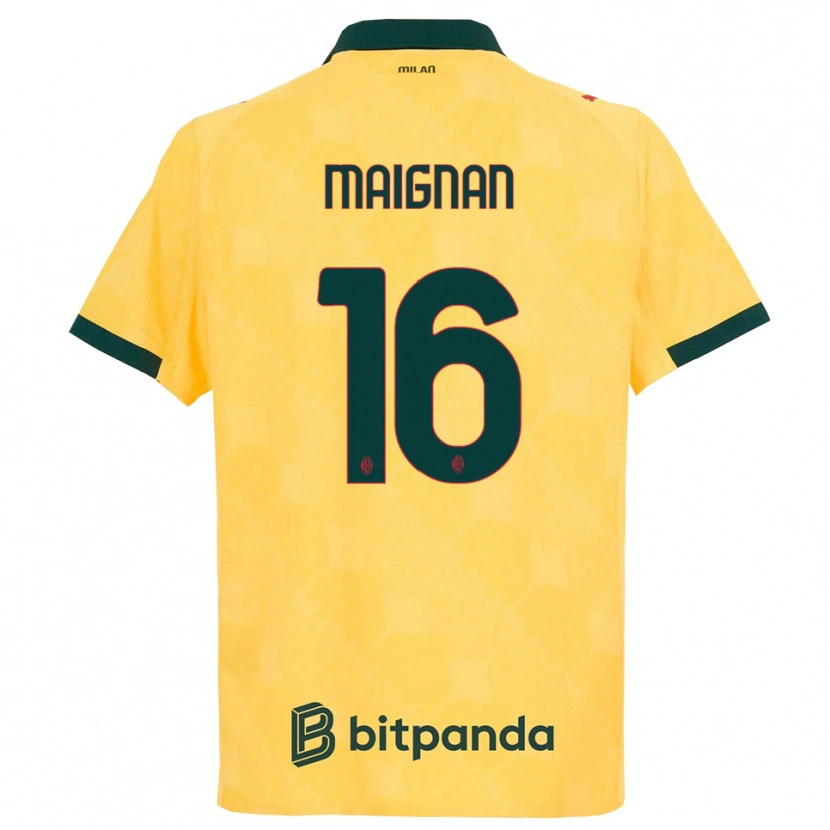 Danxen Heren Mike Maignan #16 Geel Zwart Thuisshirt Derde Tenue 2025/26 T-Shirt