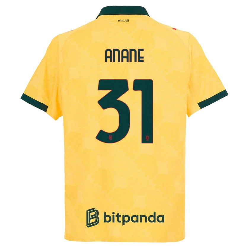 Danxen Heren Emmanuel Anane #31 Geel Zwart Thuisshirt Derde Tenue 2025/26 T-Shirt