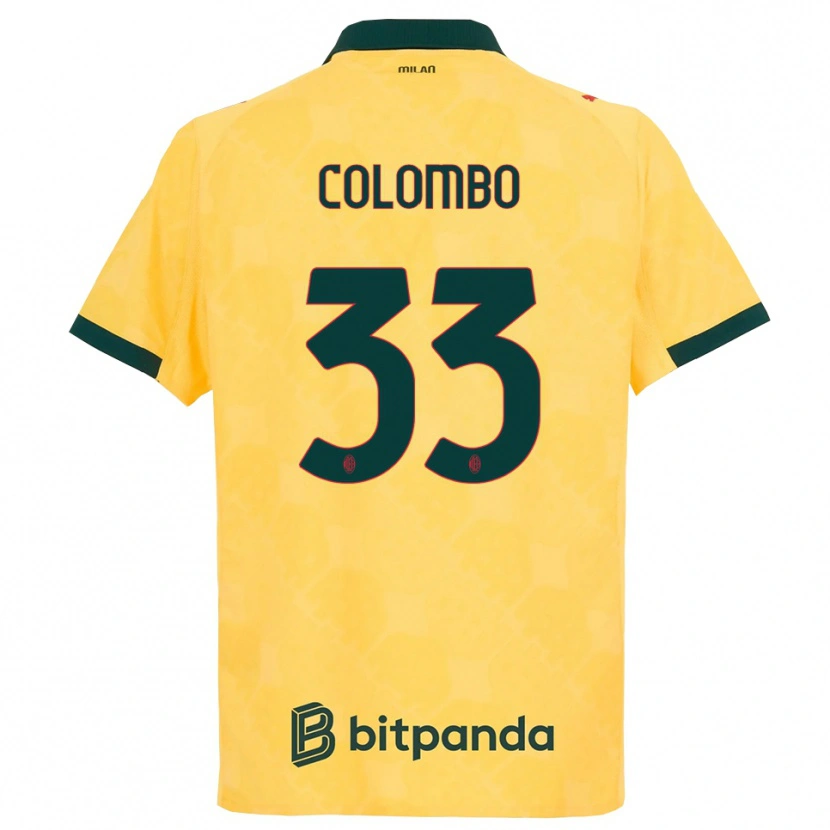Danxen Heren Federico Colombo #33 Geel Zwart Thuisshirt Derde Tenue 2025/26 T-Shirt