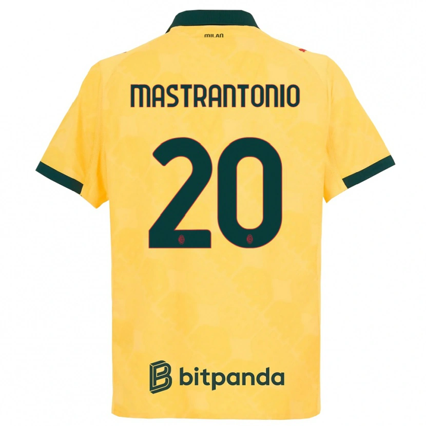 Danxen Heren Davide Mastrantonio #20 Geel Zwart Thuisshirt Derde Tenue 2025/26 T-Shirt
