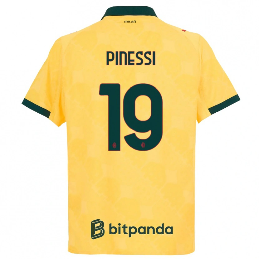 Danxen Heren Riccardo Pinessi #19 Geel Zwart Thuisshirt Derde Tenue 2025/26 T-Shirt
